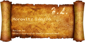 Horovitz László névjegykártya